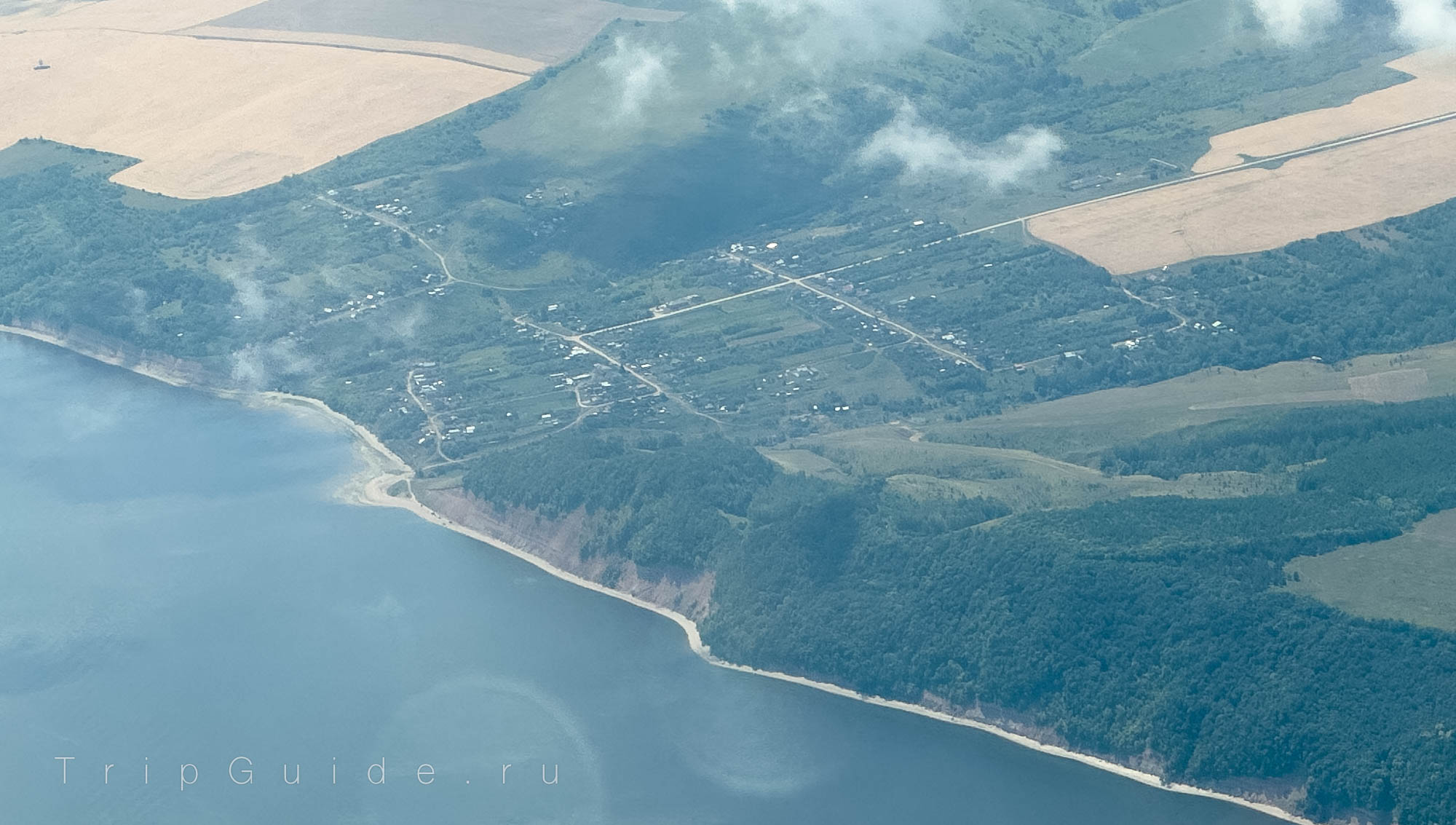 Деревня Буртасы в Татарстане, вид из самолёта